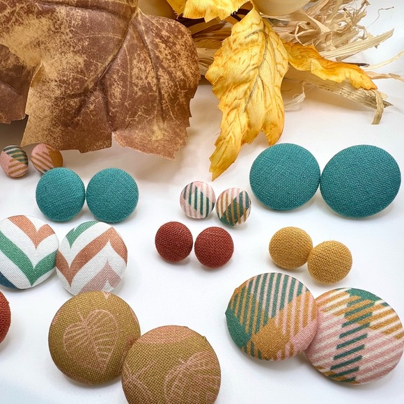 Fall Button Earrings (3 for $10) or (1 for $7) - Picture 6 of 9